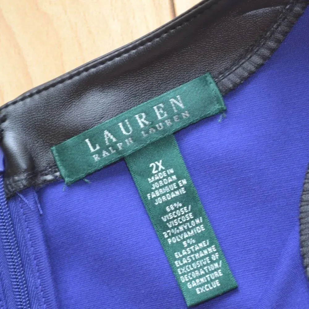 Lauren Ralph Lauren Midi Dress Blue Size 2X